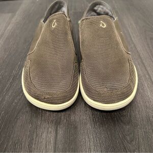 OluKai Men's Brown Slip-On Shoes, Nohea Mesh,size 10